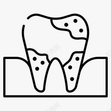 牙菌斑牙科牙垢图标图标