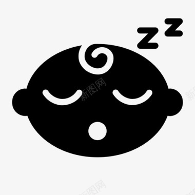 男婴睡眠表情符号情绪图标图标