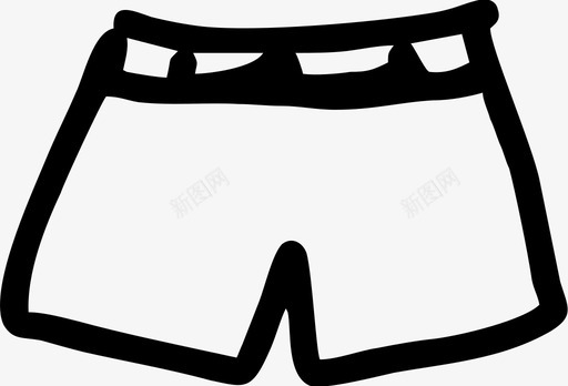 短裤服装手绘图标图标