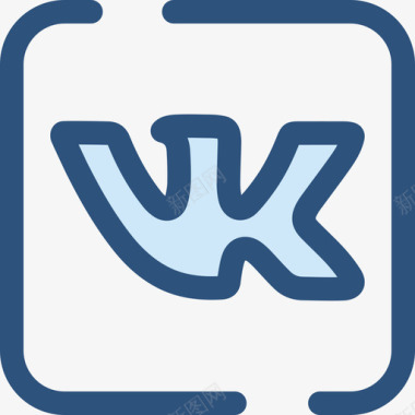 VK社交网络2蓝色图标图标