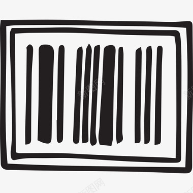 条形码手绘电子商务黑色图标图标