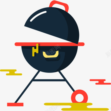 烧烤彩色杂烩图标平面图标