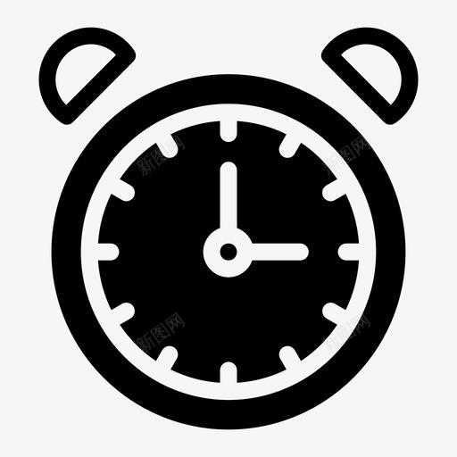 闹钟三点钟时间图标svg_新图网 https://ixintu.com 三点钟 手表 时间 闹钟