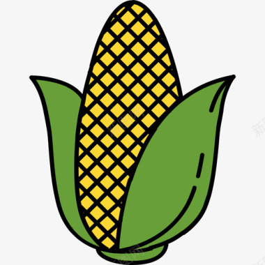 玉米食品和饮料6颜色128px图标图标