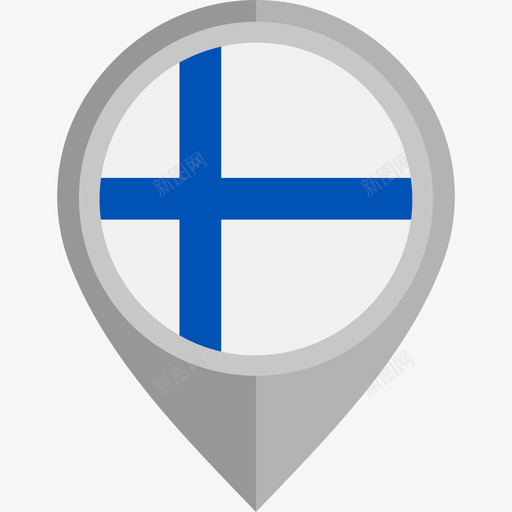芬兰国旗圆形图标svg_新图网 https://ixintu.com 国旗 圆形 芬兰