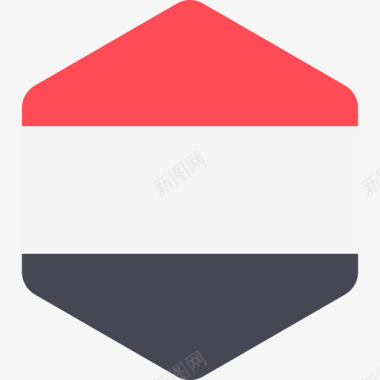 也门国际国旗2六边形图标图标