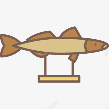 鱼家具和装饰图标图标