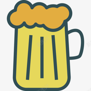 啤酒厨房4线性颜色图标图标