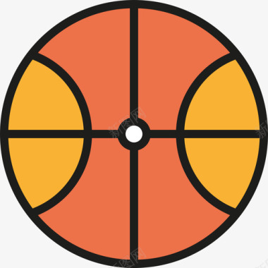 篮球运动4线性颜色图标图标