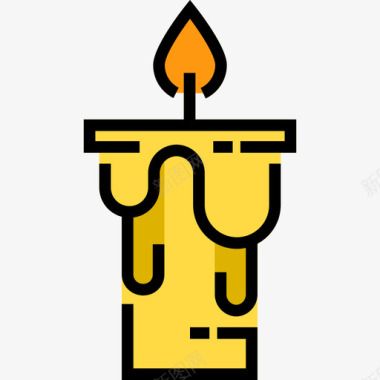 蜡烛万圣节8线性颜色图标图标