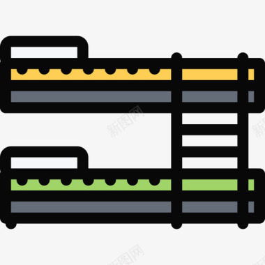 双层床家具24彩色图标图标