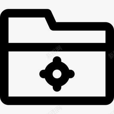 文件夹计算机安全5线性图标图标