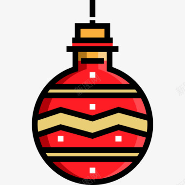 圣诞饰品假日10线性颜色图标图标