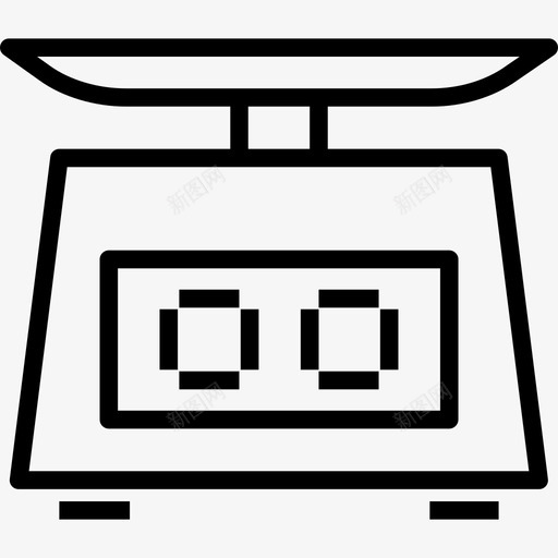 秤厨房用具线性图标svg_新图网 https://ixintu.com 厨房用具 秤 线性