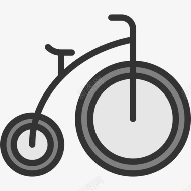 自行车马戏团4线性颜色图标图标