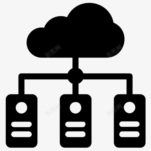 云服务器云数据库云托管图标svg_新图网 https://ixintu.com 云信息 云托管 云数据库 云服务器 技术字形图标 网络托管