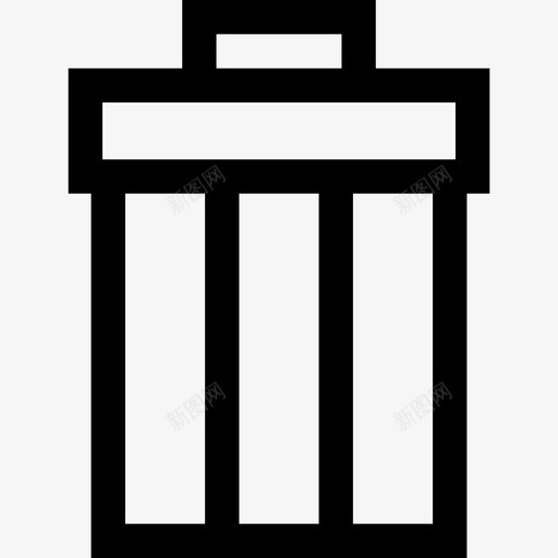 垃圾桶腹板3线性图标svg_新图网 https://ixintu.com 垃圾桶 线性 腹板3