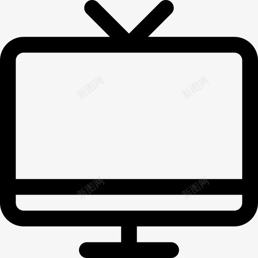 电视家用电器收藏直线型图标svg_新图网 https://ixintu.com 家用电器收藏 电视 直线型