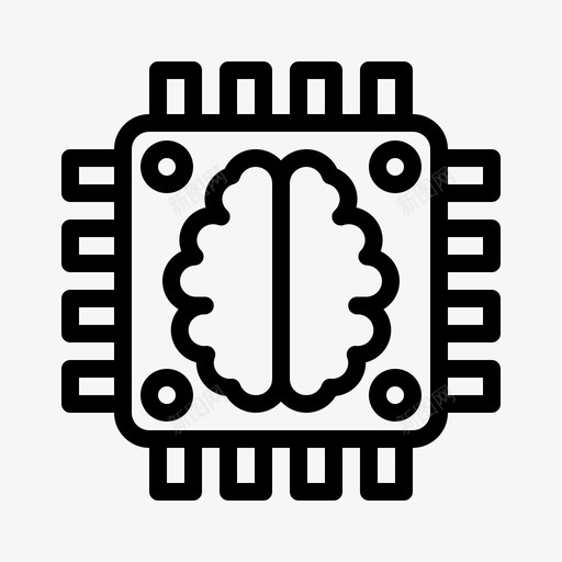 芯片组大脑人工智能技术图标svg_新图网 https://ixintu.com 人工智能 人工智能人工智能 技术 芯片组大脑