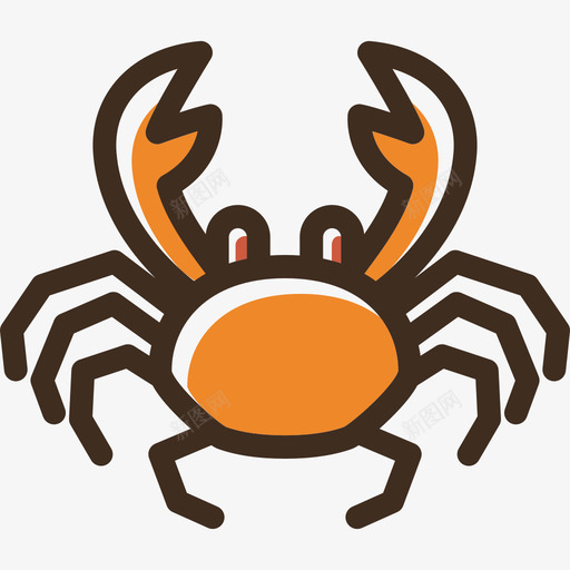 螃蟹食物线性颜色食物套装图标svg_新图网 https://ixintu.com 线性颜色食物套装 螃蟹 食物