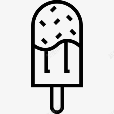 冰淇淋预先详细的线性夏季线性图标图标