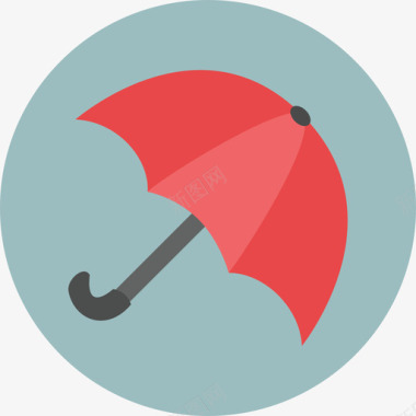 雨伞14号天气圆形平坦图标图标