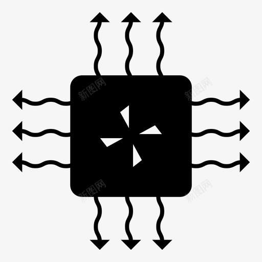 空气冷凝装置流量图标svg_新图网 https://ixintu.com 冷凝装置 气流 流量 空气 通风