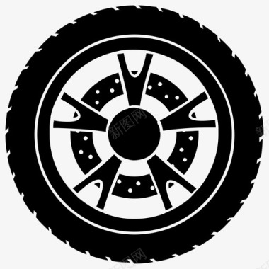 自行车轮胎自行车车轮轮胎图标图标