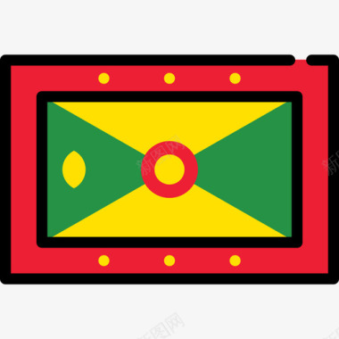 格林纳达旗帜收藏长方形图标图标