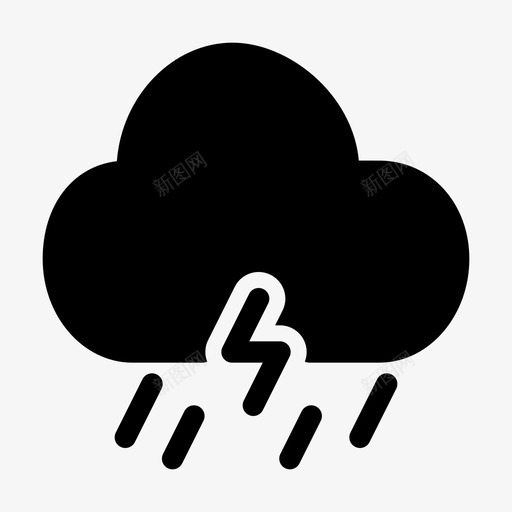 风暴气候云图标svg_新图网 https://ixintu.com 云 天气 气候 预报 风暴
