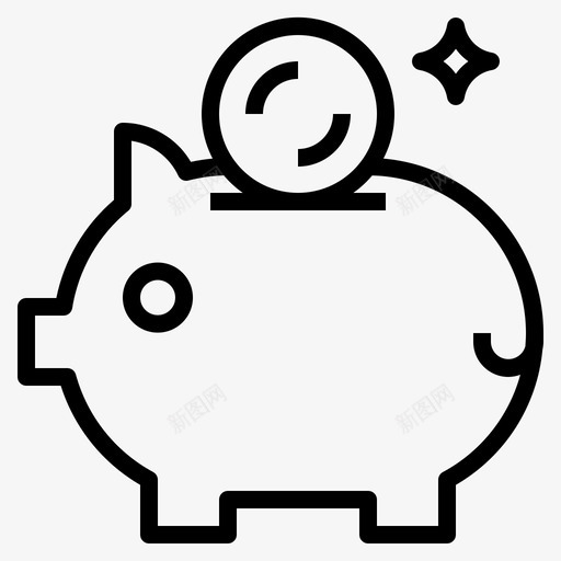 储蓄银行金融图标svg_新图网 https://ixintu.com 储蓄 小猪 货币 金融 银行