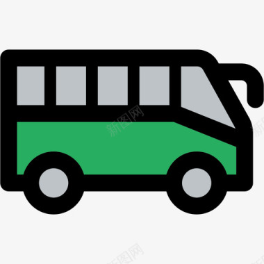 公交彩色旅游轻圆形图标图标