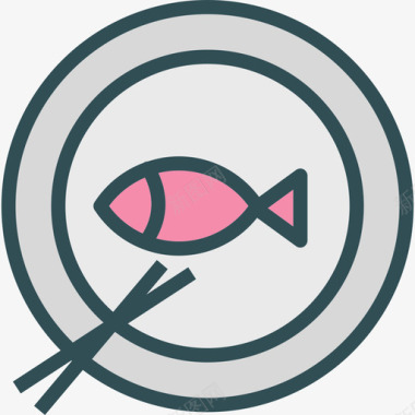 鱼厨房4线性颜色图标图标