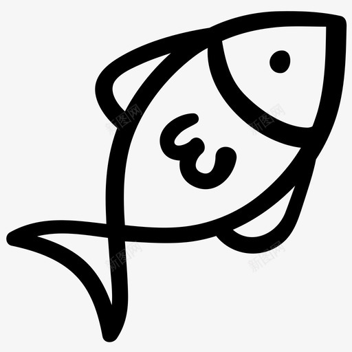鱼钓鱼食物图标svg_新图网 https://ixintu.com 海洋 海洋生物 钓鱼 食物 食物轮廓涂鸦 鱼