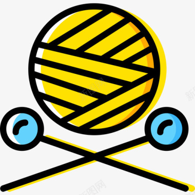 钩针缝纫4黄色图标图标