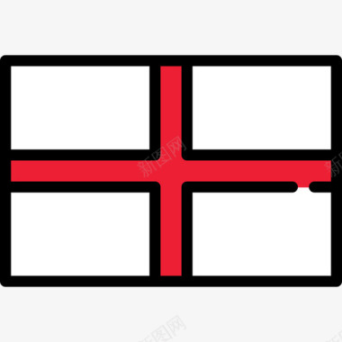 英格兰旗帜系列长方形图标图标