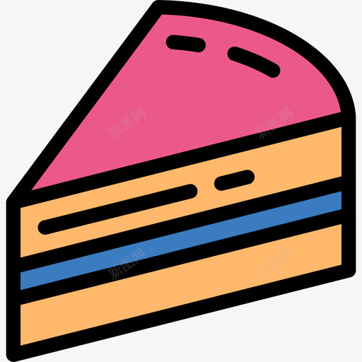 蛋糕生日聚会系列线性颜色图标svg_新图网 https://ixintu.com 生日聚会系列 线性颜色 蛋糕