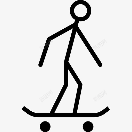 滑板运动和游戏直线型图标svg_新图网 https://ixintu.com 滑板 直线型 运动和游戏