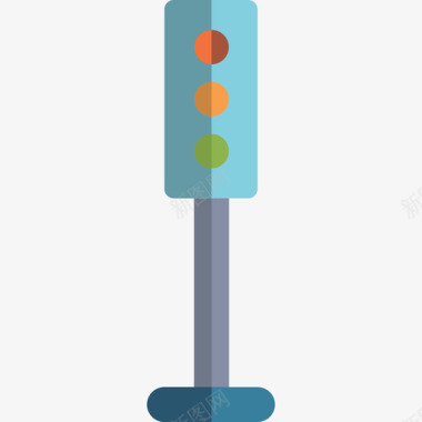 交通灯城市和建筑物颜色平淡图标图标