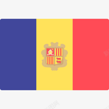 安道尔国际旗帜长方形图标图标