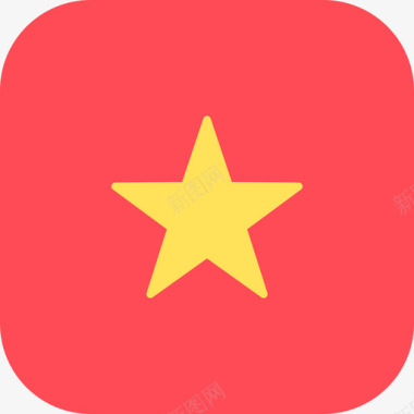 越南国际国旗3圆形方形图标图标