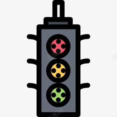 交通灯交通7彩色图标图标