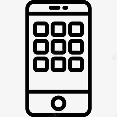 智能手机基本套件2线性图标图标