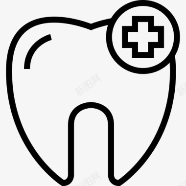 牙医健康和医学3直系图标图标