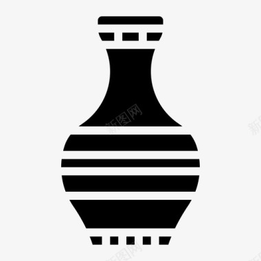 陶器古董罐子图标图标