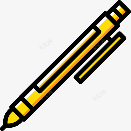 钢笔办公室8黄色图标svg_新图网 https://ixintu.com 办公室8 钢笔 黄色