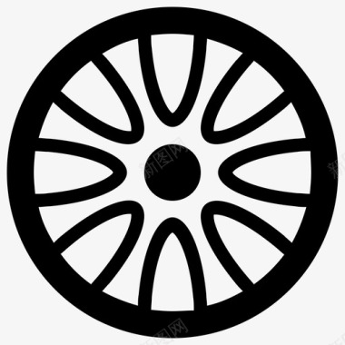 汽车轮毂盖汽车零件汽车配件图标图标