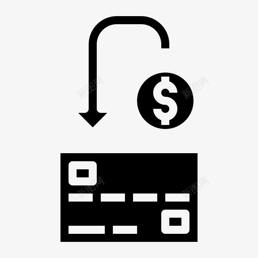 现金返还信用卡退款图标svg_新图网 https://ixintu.com 信用卡 现金返还 财务可靠 退款 退货