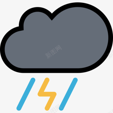暴风雨天气和保险色彩图标图标