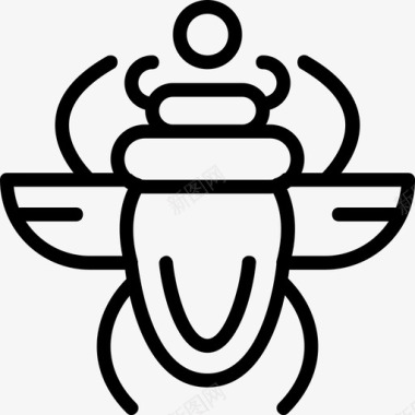 圣甲虫符号5直线图标图标